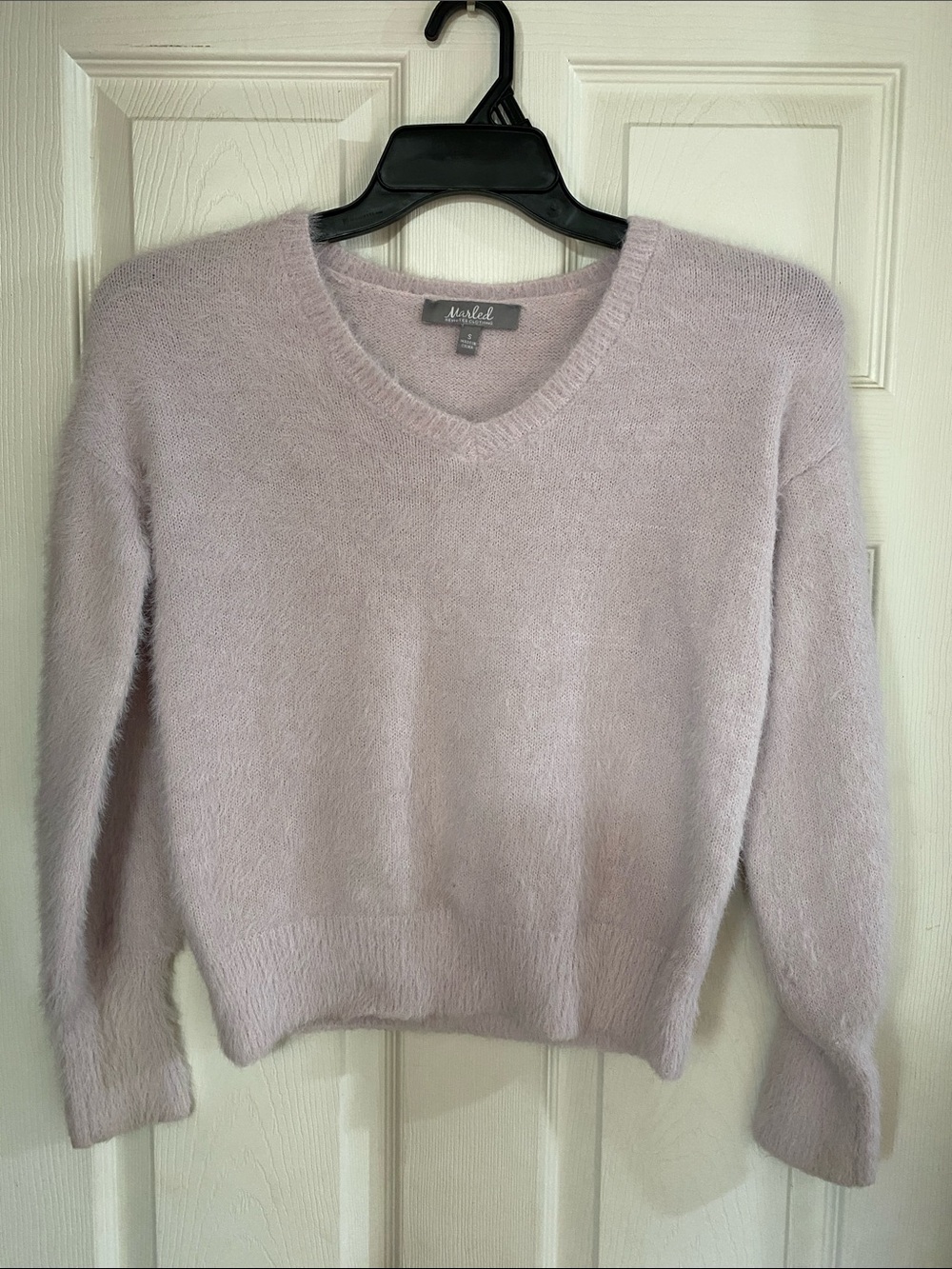 Marled Reunited Lilac Fuzzy V-Neck Sweater - Women’s S